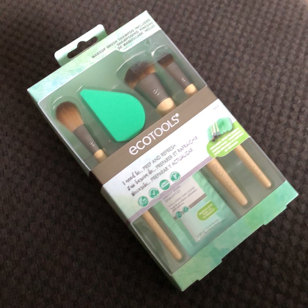 🎊3xHP🎊EcoTools Prep Refresh Brush Kit Cosmetic Makeup Brushes Sponge Clean Set